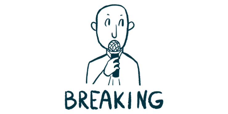 A person speaks using a microphone, with the word 'breaking' in capital letters seen underneath.