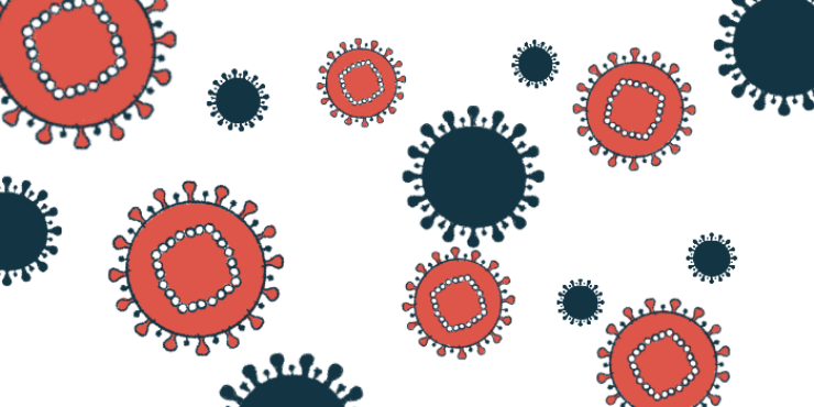 An illustration shows a close-up view of the hepatitis virus.