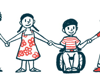 Illustration of children holding hands.