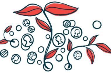 Illustration of plants growing amid coins.