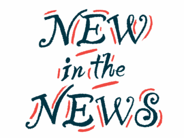 The words 'NEW in the NEWS' are highlighted in this announcement illustration.