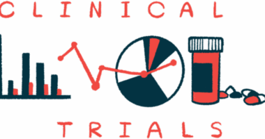 A bar graph, a pie chart and a prescription medication bottle and pills are shown sandwiched between the words 