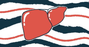 An illustration shows a close-up view of the human liver.