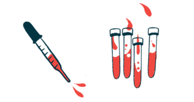 A dropper is shown alongside vials of blood.