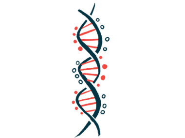 An illustration of a DNA strand highlights its double-helix structure, which looks like a twisted ladder.