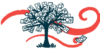 In a money tree illustration, the leaves on a large tree are all individual bills.