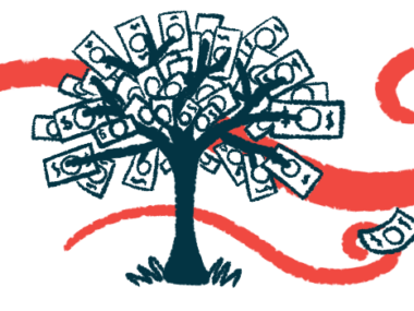 In a money tree illustration, the leaves on a large tree are all individual bills.