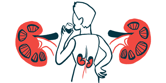 Illustration of person whose kidneys are highlighted.