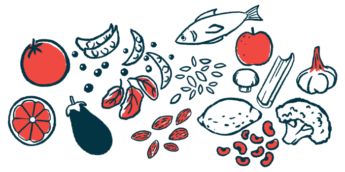 An illustration shows foods that might be included in a varied diet.